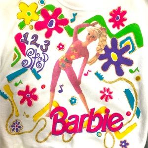 Vintage Girl’s Barbie 90’s Aerobics Sweatshirt, Size 5